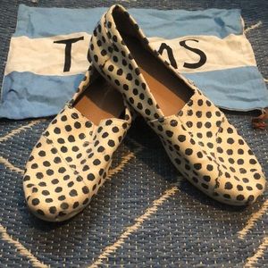 Toms Alpargata Polka Dot Canvas Women’s Size 9.5 Shoes